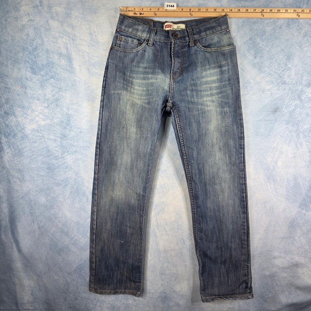 Levis 514 Slim Straight Jeans Medium Wash Blue Denim 16 Reg W28 L28